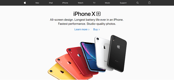 Commercial Websites - Branding example