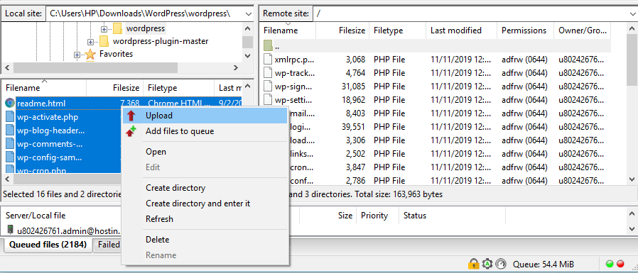 Reinstall WordPress FTP