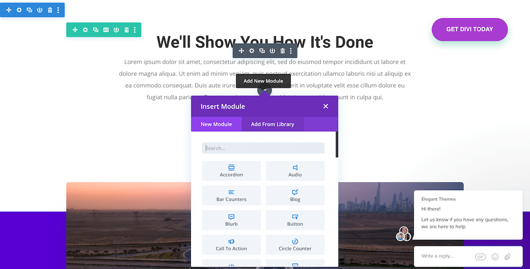 Divi builder content modules
