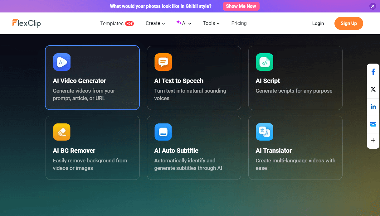 FlexClip AI Tools