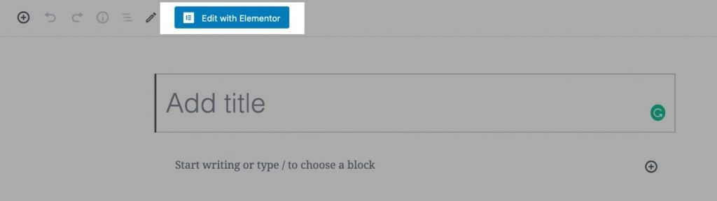 Edit with Elementor in WordPress