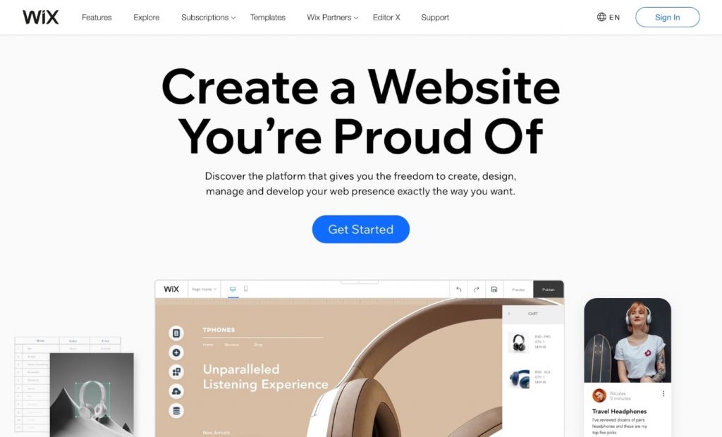 WIX website builder to build website from scratch