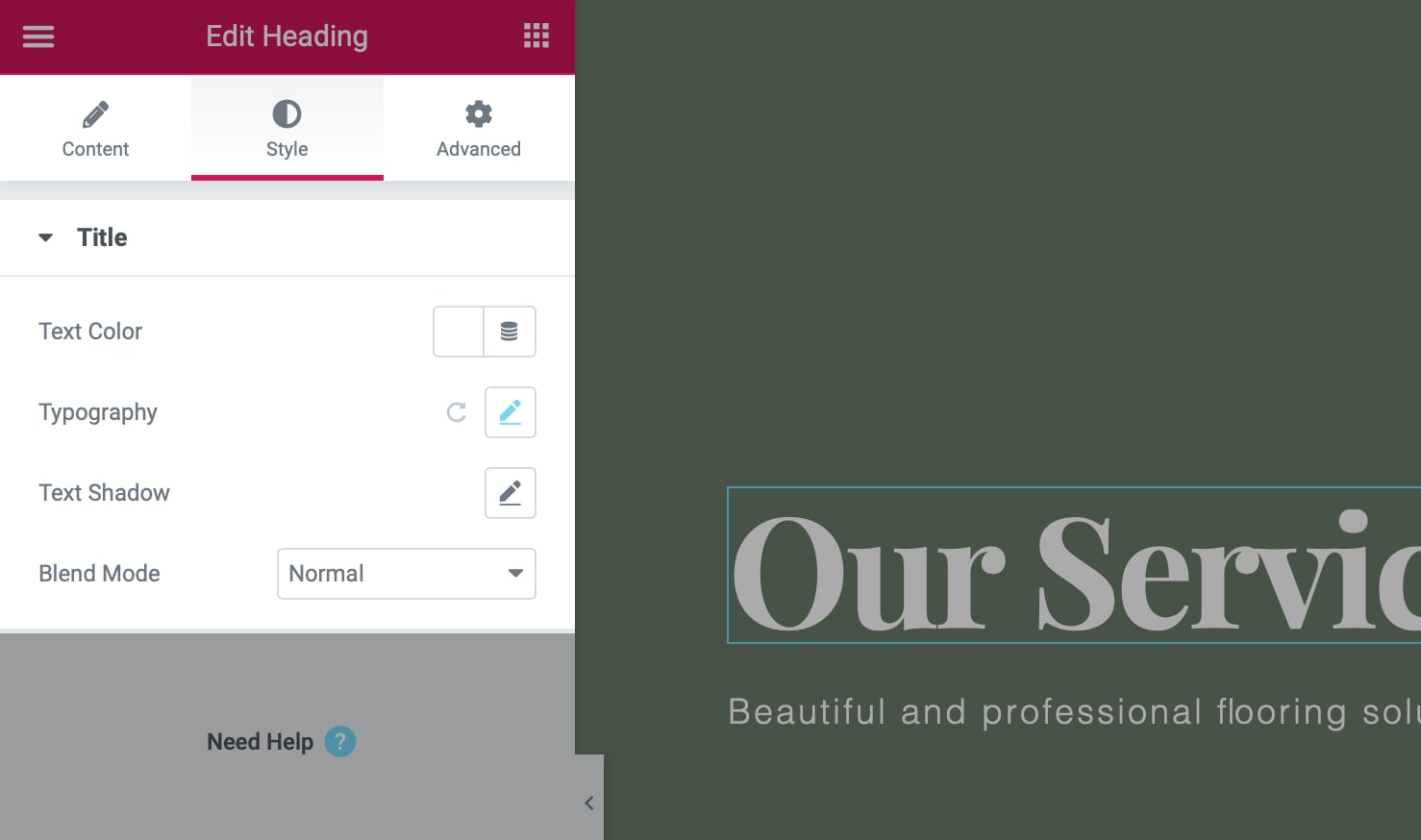 Elementor Styling Options
