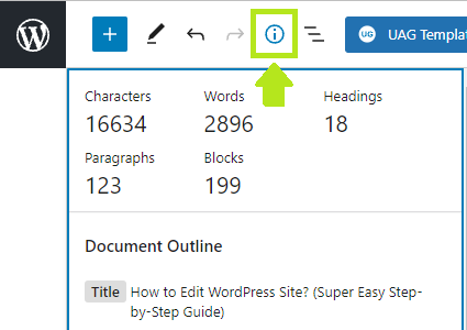 Document outline in Gutenberg