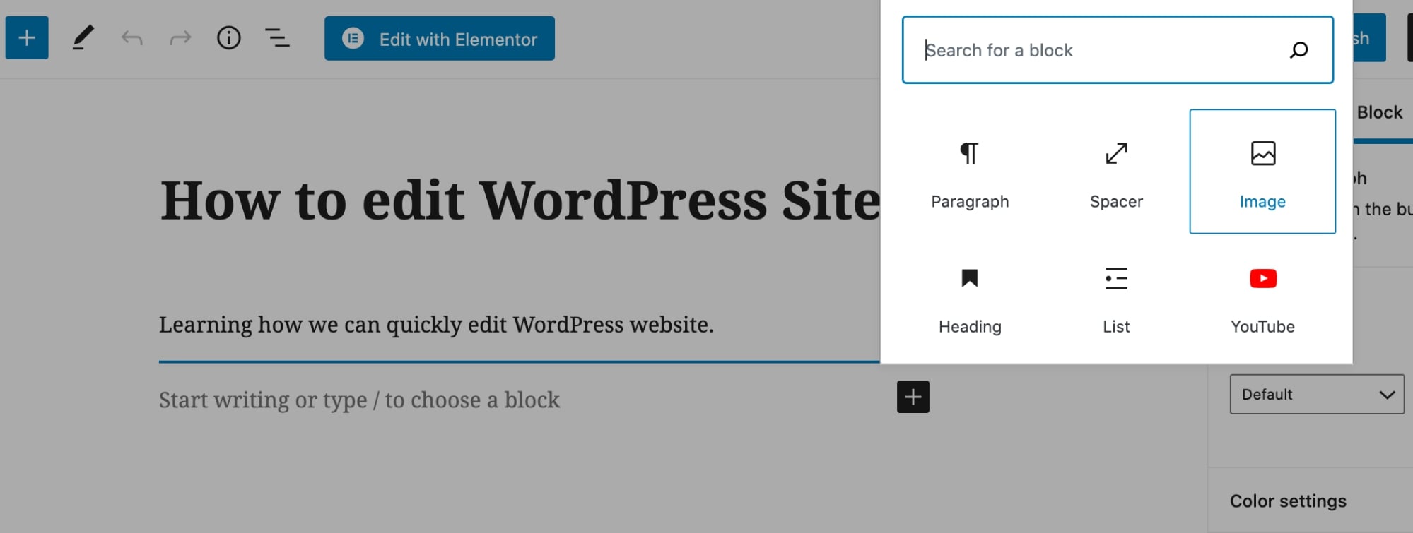 WordPress block editor