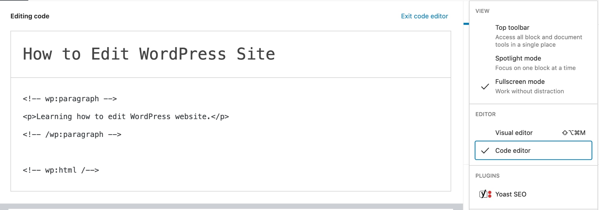 how to edit code in wordpress