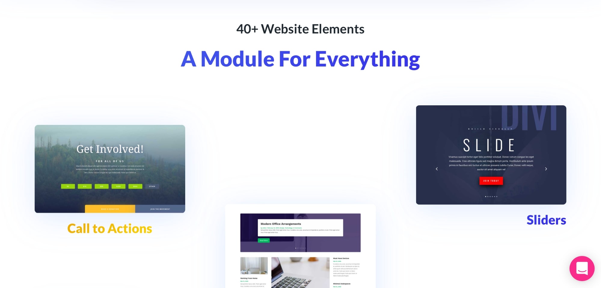 Content Modules of Divi theme