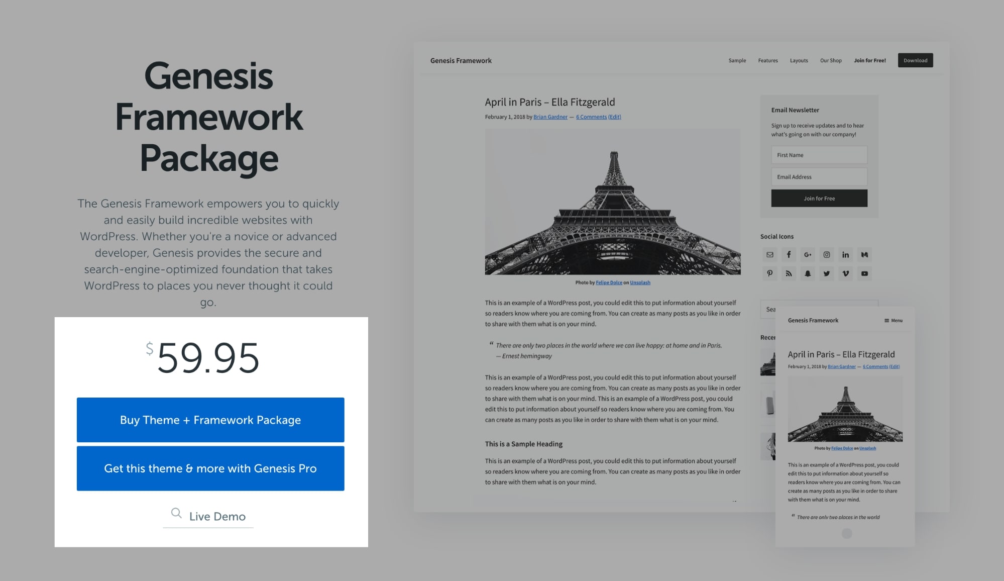 Genesis framework pricing