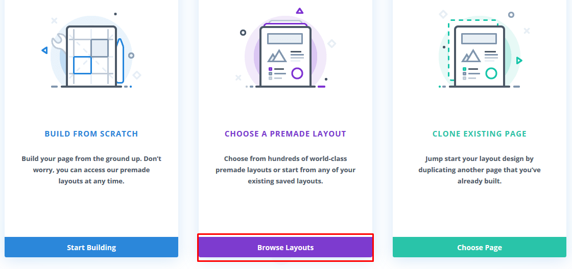 divi builder layouts for editing wordpress homepage