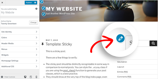 Using a theme's built-in options to edit WordPress home page