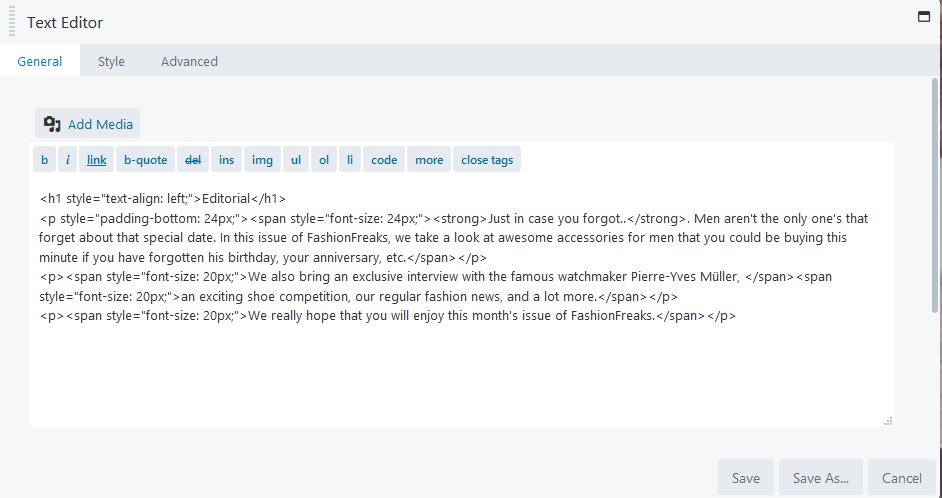 Edit any text with text editor