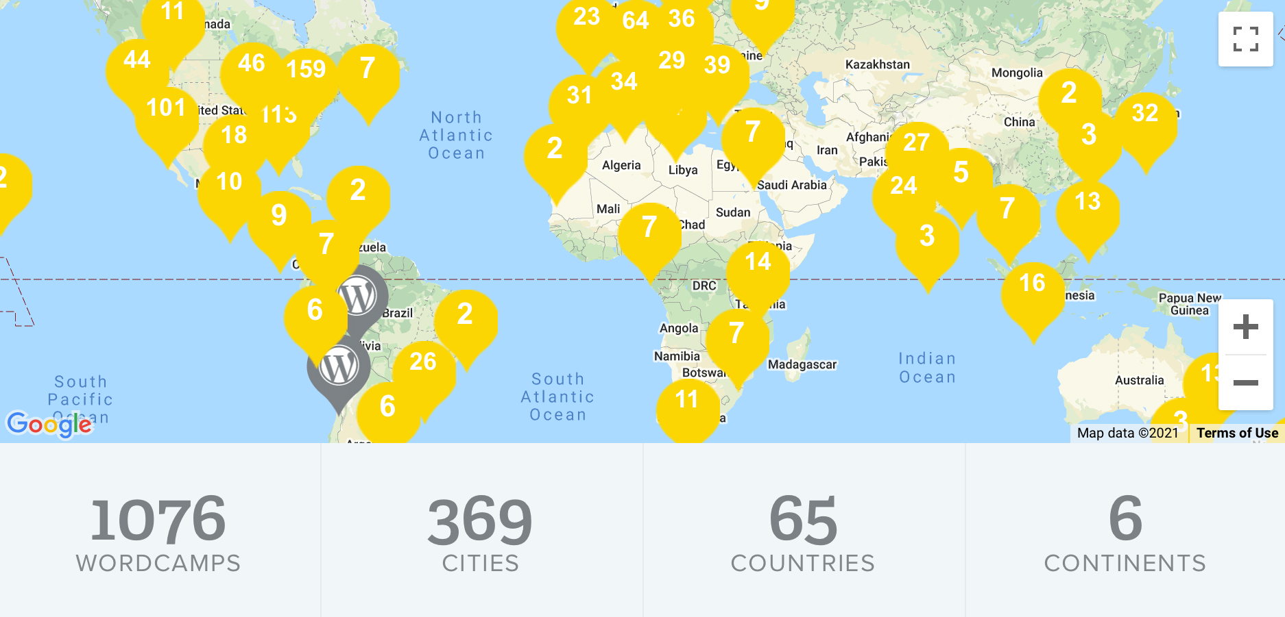 WordCamps locations around the world