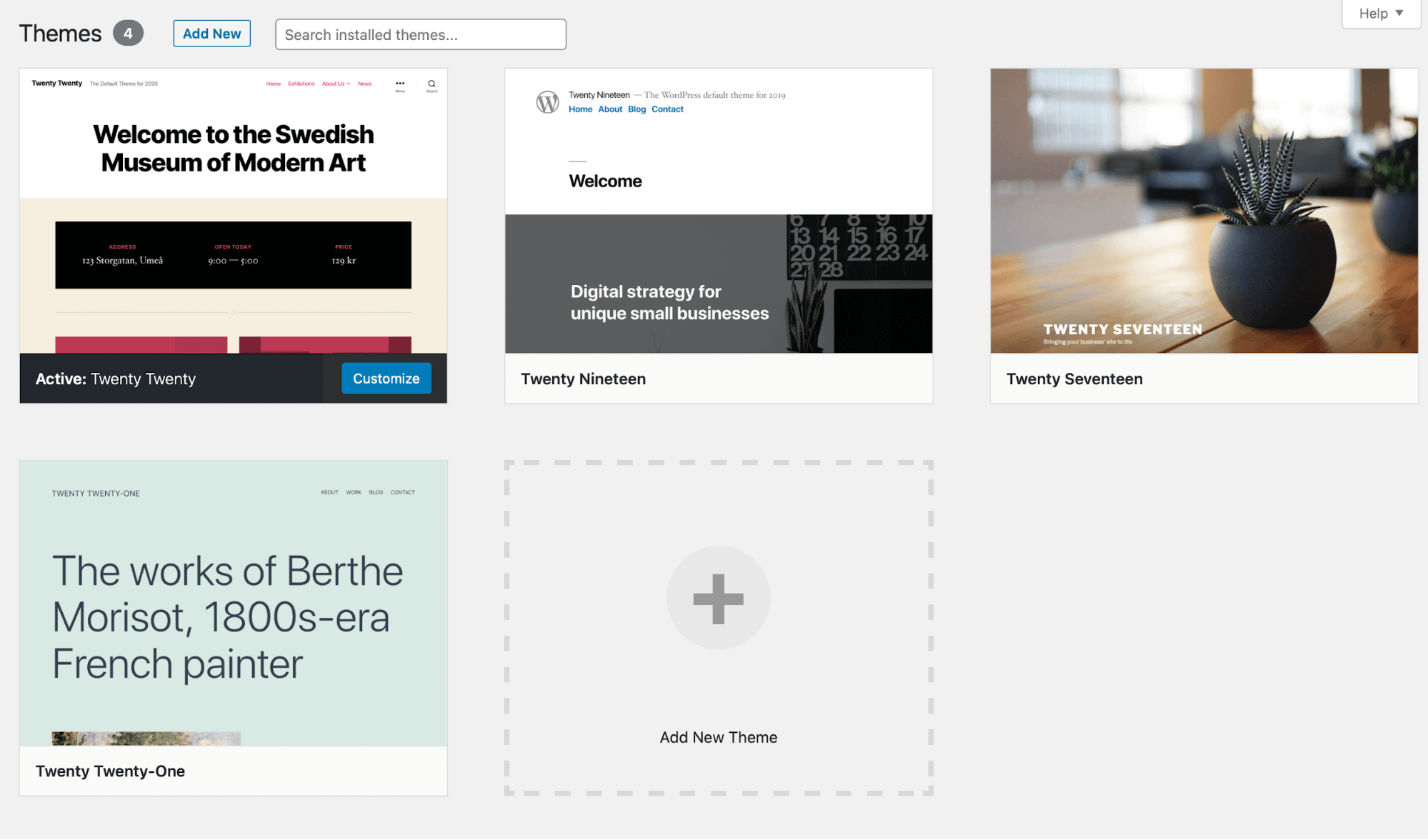 WordPress Default Themes