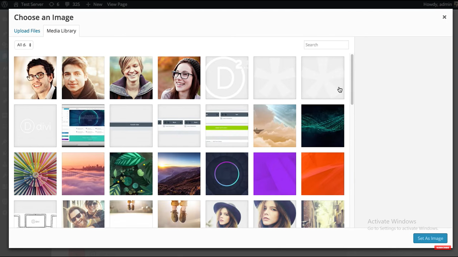 Choose an image in WordPress