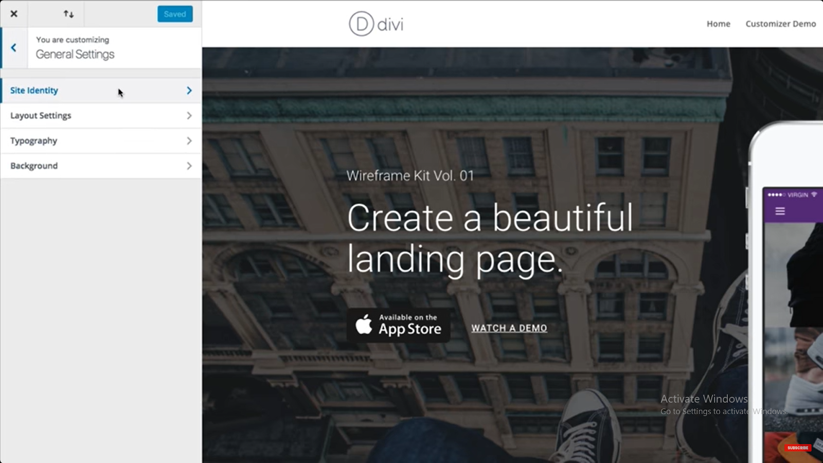 General settings in Divi