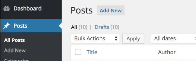 Manage your posts for your webcomic site