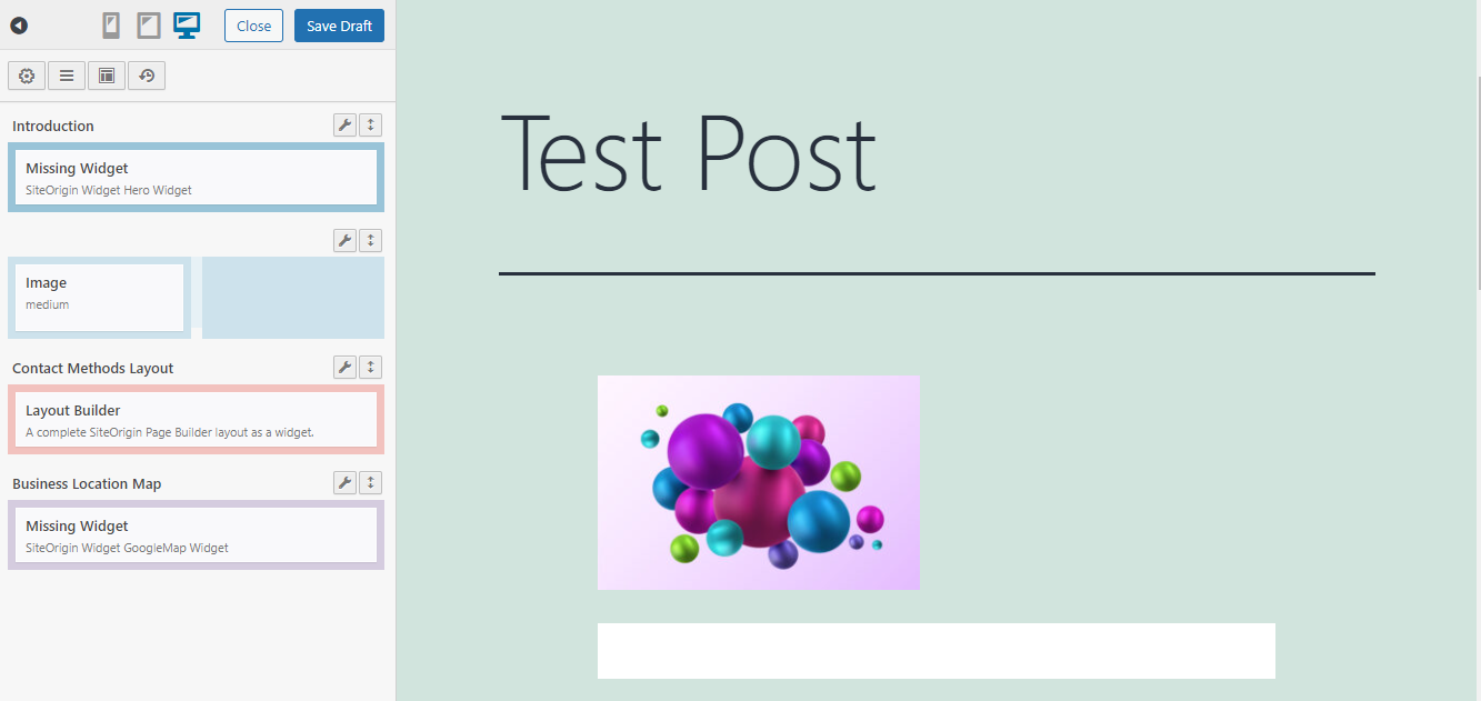 SiteOrigin Live Editor