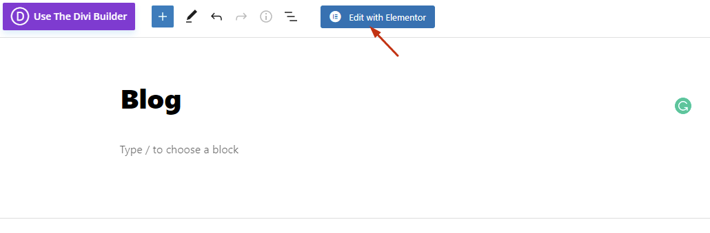 Edit with Elementor button