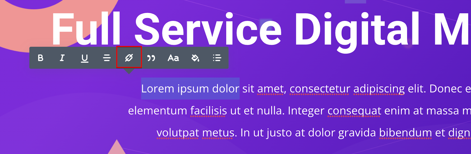 Divi add link button