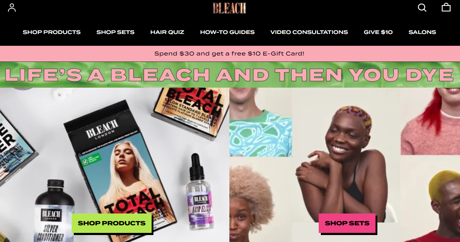 Bleach London website