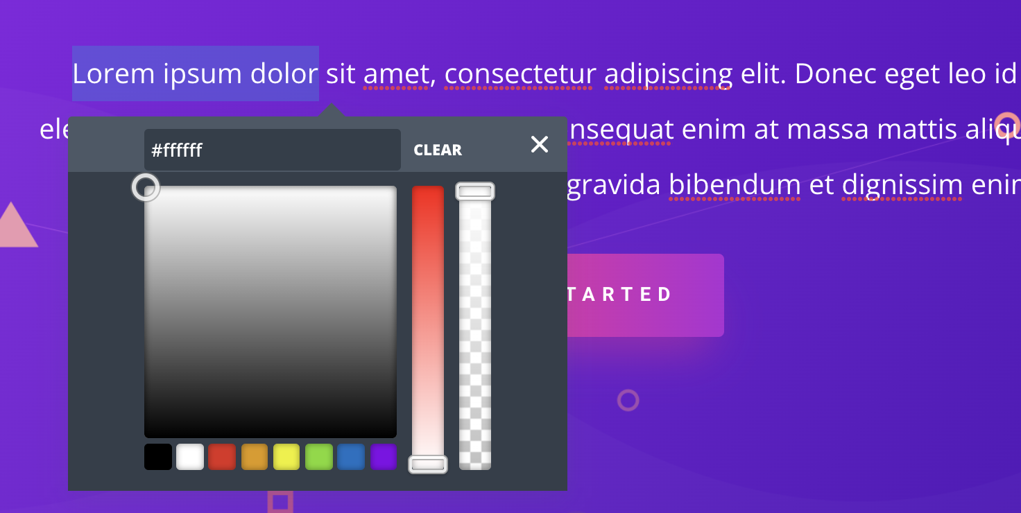 Divi link color picker tool