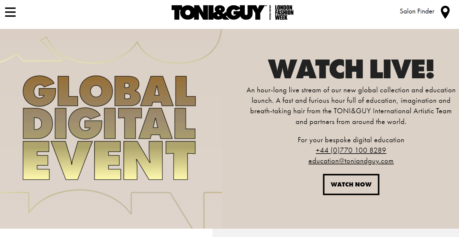 Toni & Guy website
