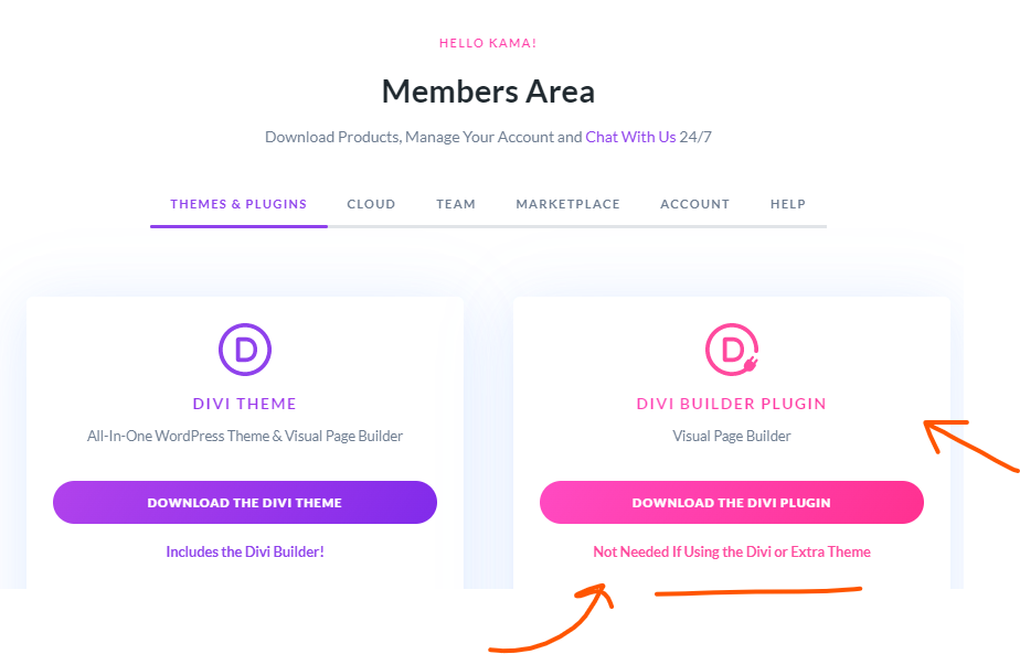 Downloading Divi Builder Plugin