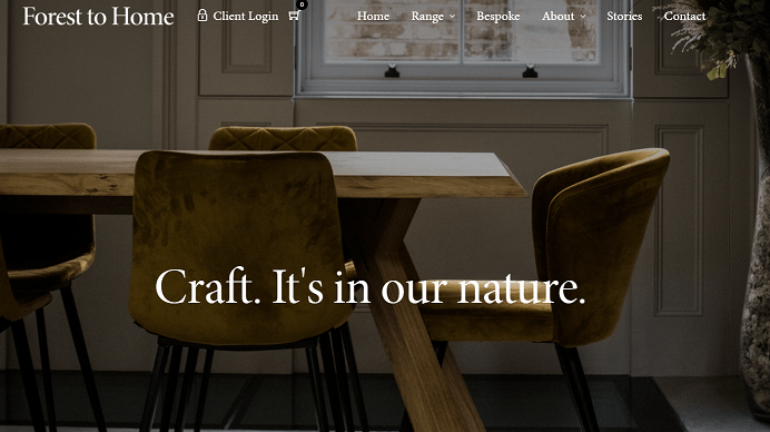 Forest to Home homepage