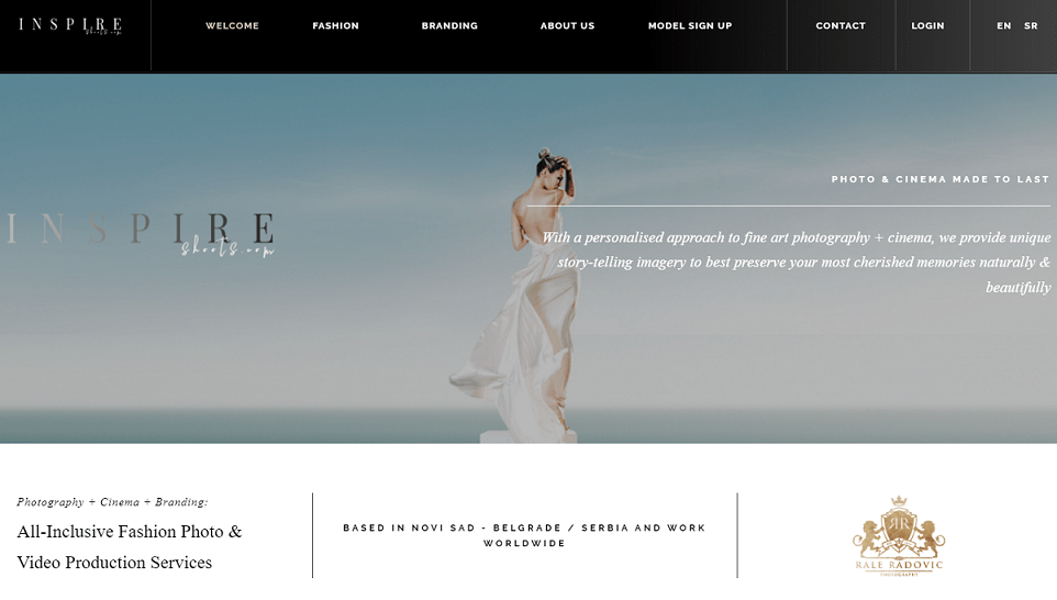 Inspire Shoots homepage