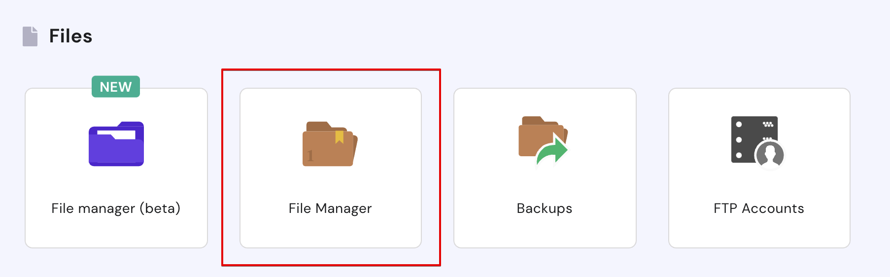 Hostinger "File Manager" option