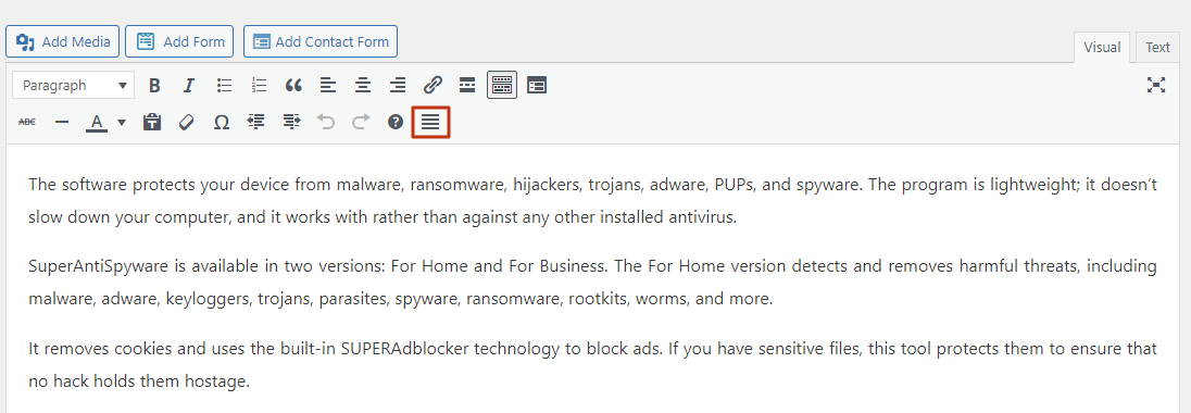 Using the Who Stole the Text Justify Button?! plugin
