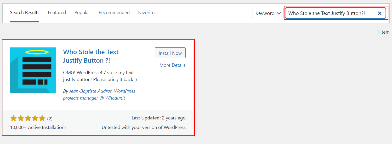 Who Stole the Text Justify Button Plugin