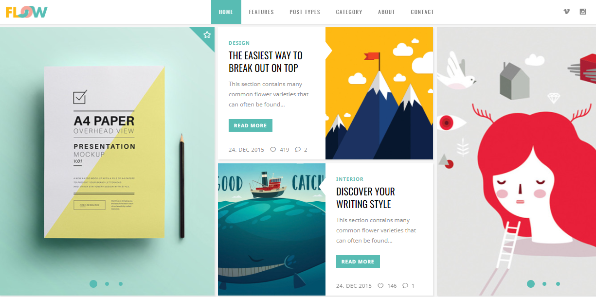 Flow WordPress theme for webcomics