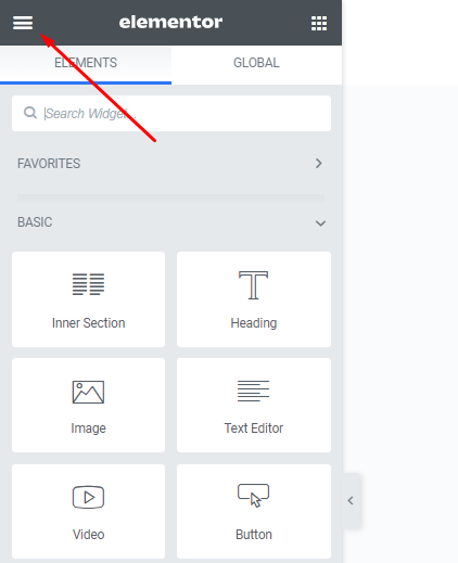 elementor menu button