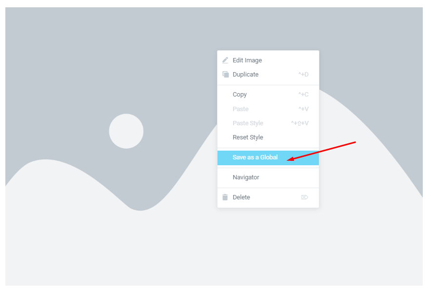 Save as a global option in elementor