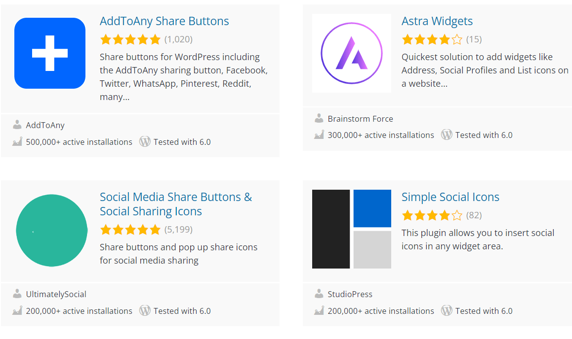 WordPress Social Media Plugins