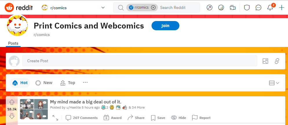 Sharing webcomics on Reddit