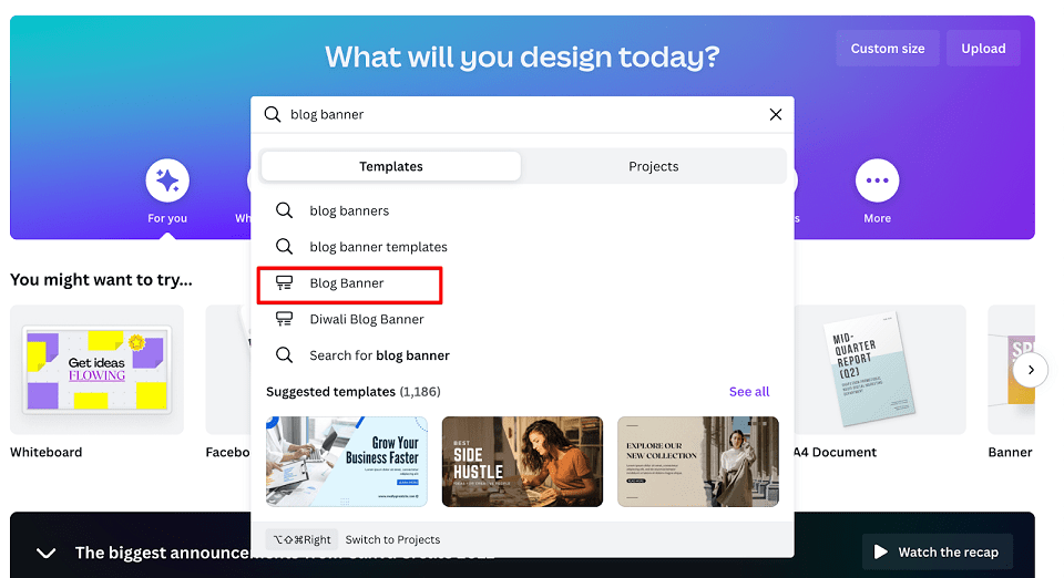 Canva search bar