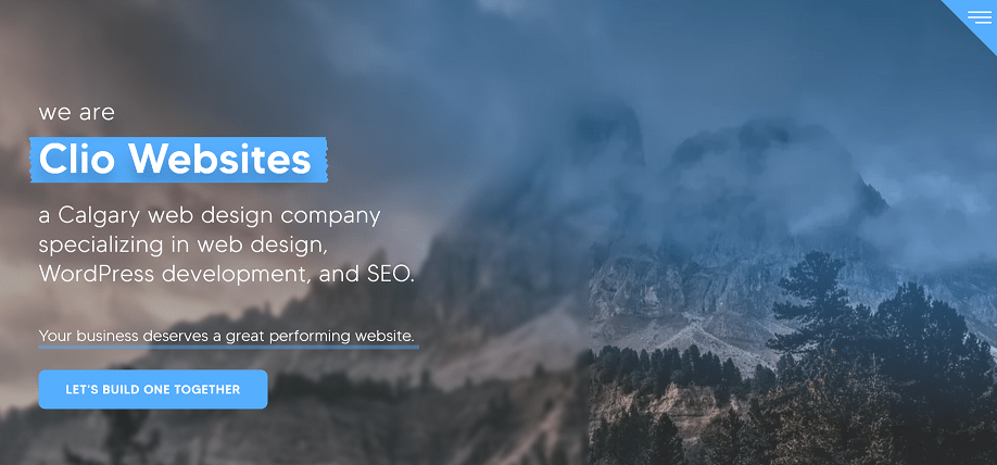 Clio Websites homepage