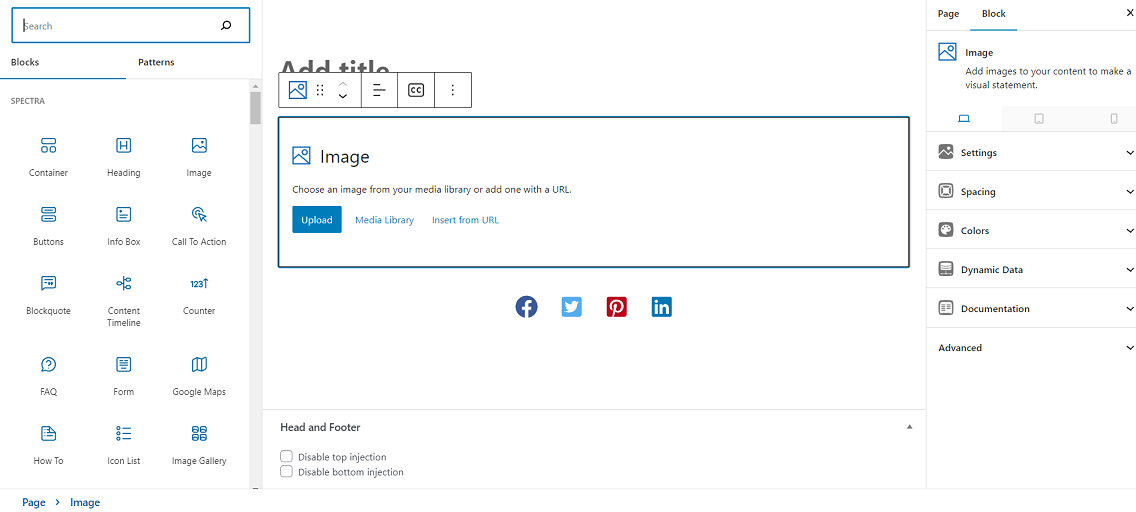 Spectra Blocks Interface