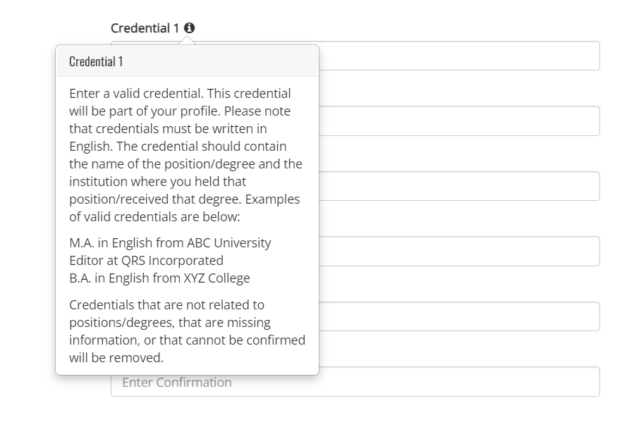 ServiceScape requires credentials during sign-up