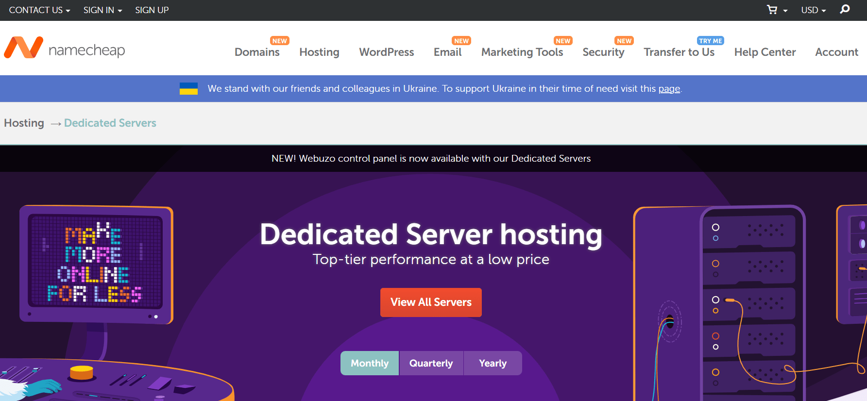 Dedicated Server Hosting Example - Namecheap