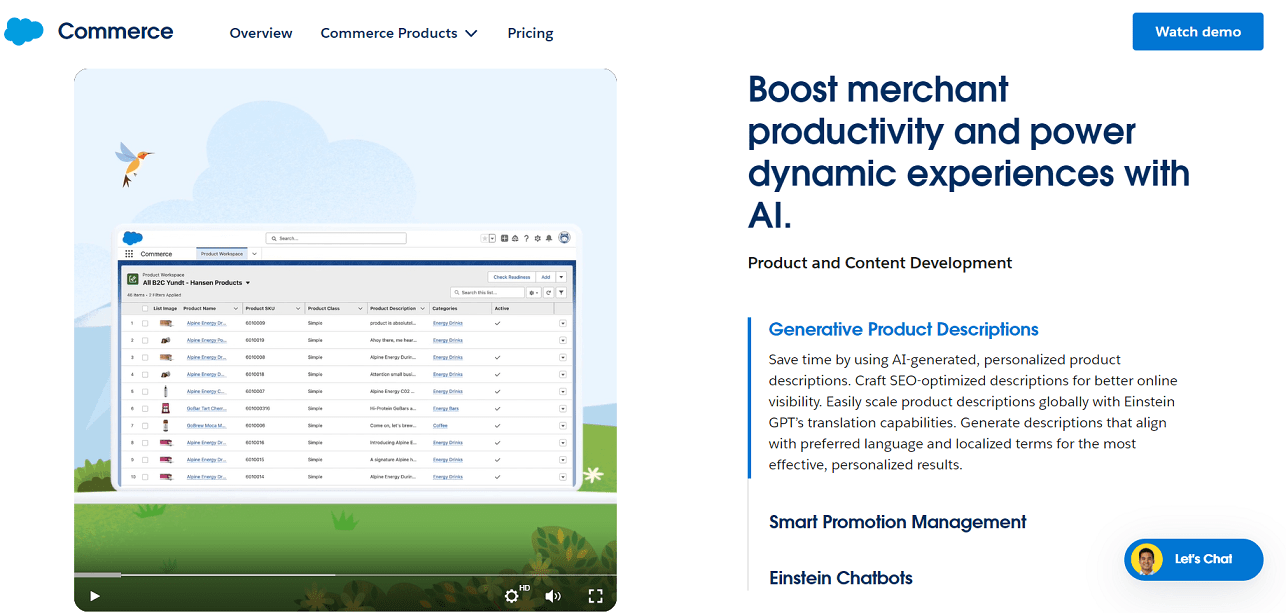 Einstein AI technology by Salesforce Commerce Cloud
