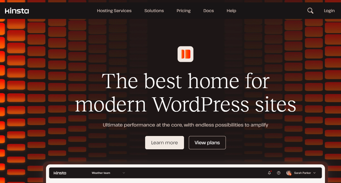 Kinsta homepage