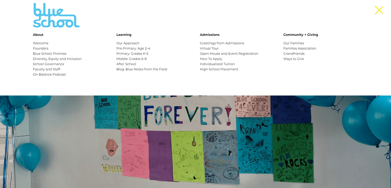 Blue School homepage
