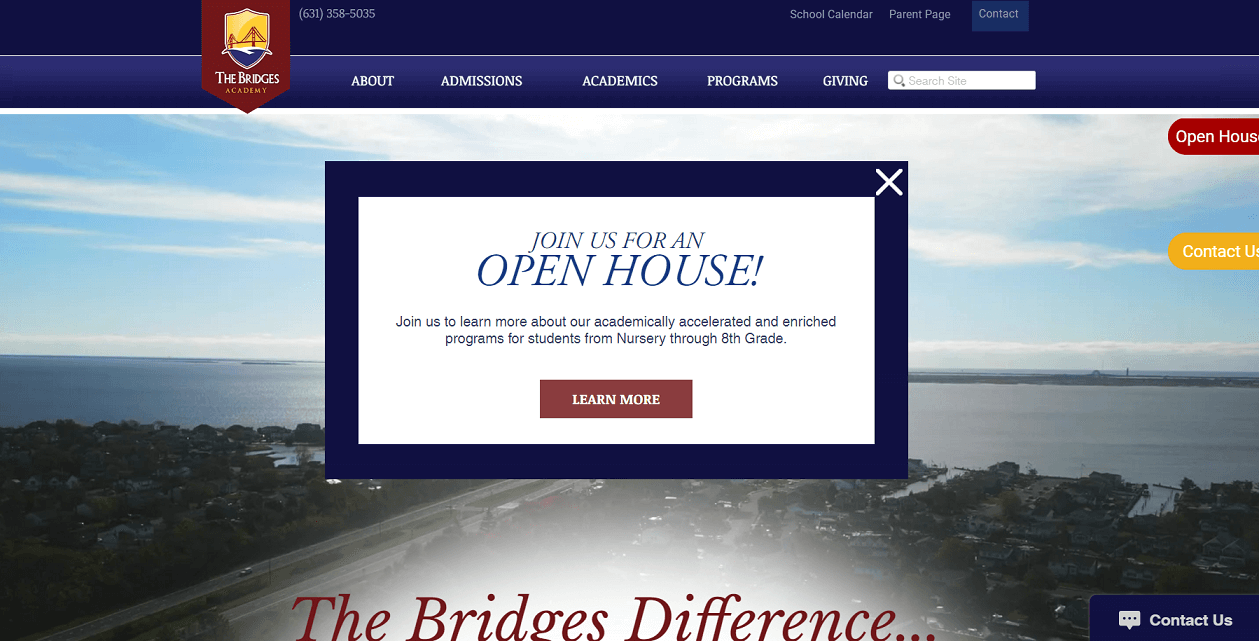 The Bridges Academy homepage