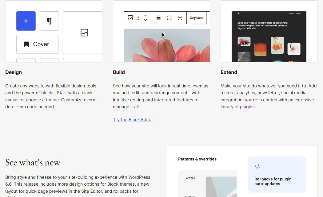 WordPress.org homepage