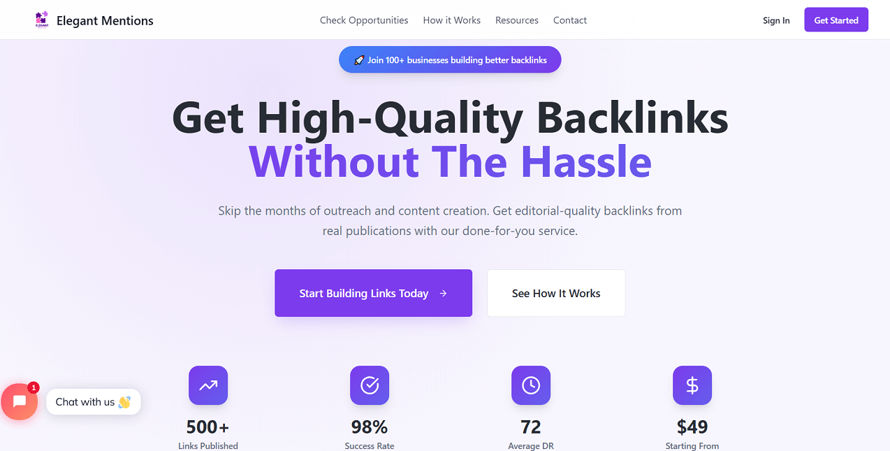 Elegant Mentions homepage