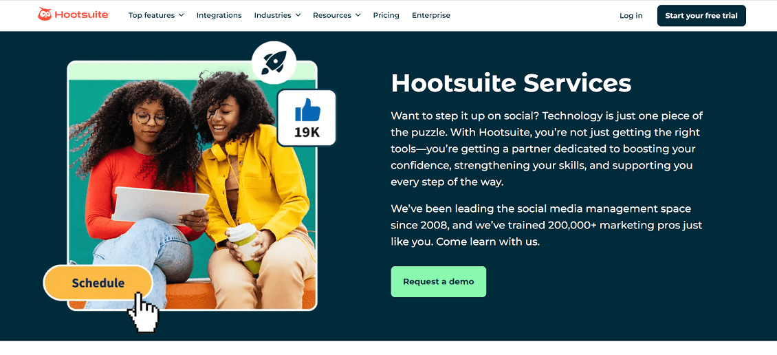 Hootsuite Services page