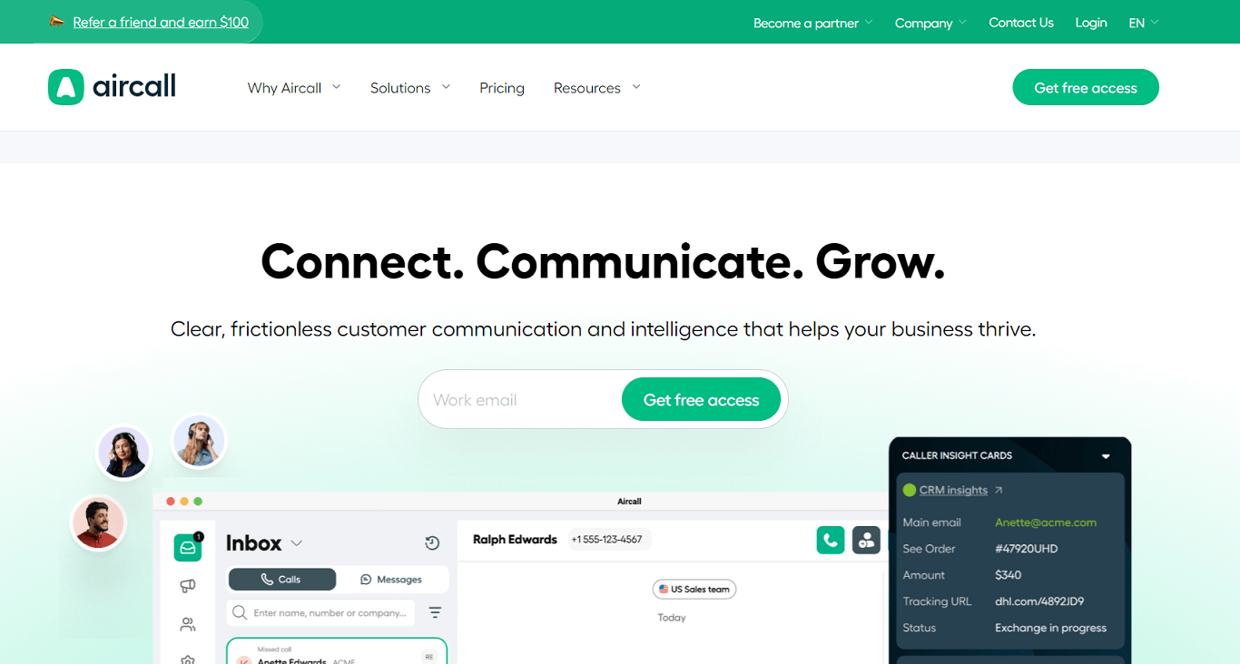 Aircall homepage